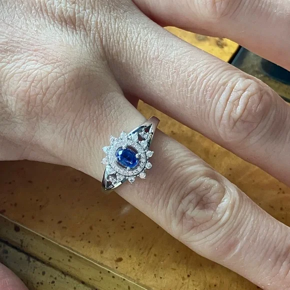 Natural Kyanite Sterling Silver Ring Size 9 - Picture 4 of 10